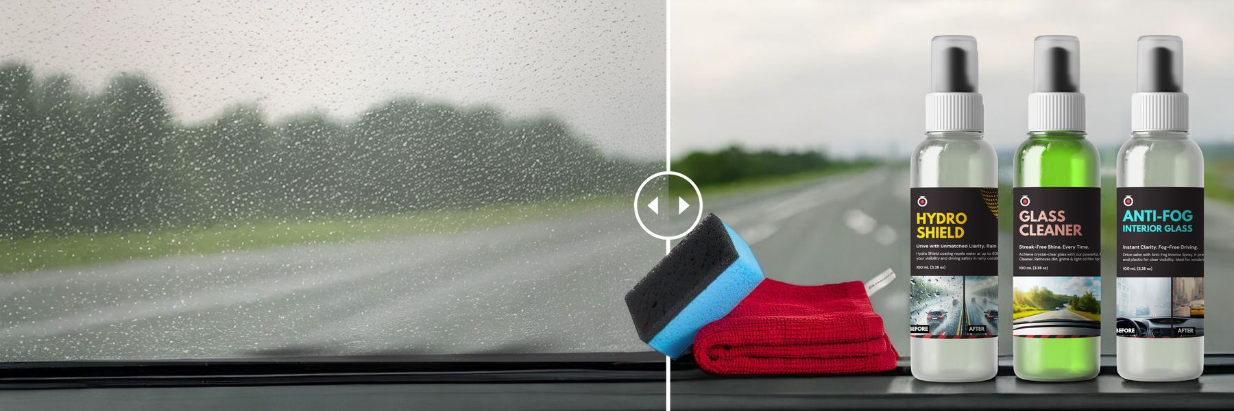 Drive with Unmatched Clarity with the BlackboxMyCar Windshield Clean Kit!