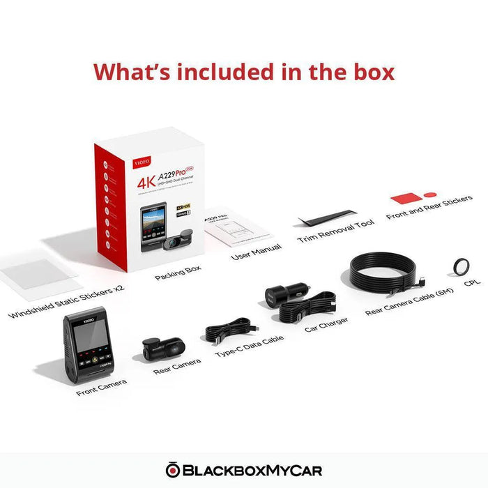 VIOFO A229 Pro Duo 4K UHD 2-Channel Dash Cam | VIOFO | Dash Cams | BlackboxMyCar