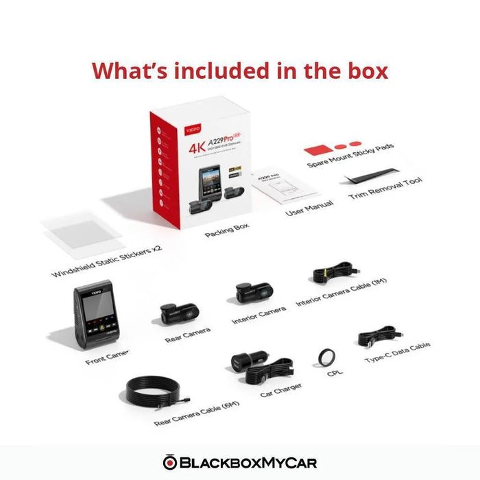 VIOFO A229 Pro 4K UHD 3-Channel Dash Cam | VIOFO | Dash Cams | BlackboxMyCar