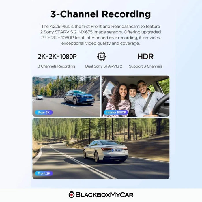 VIOFO A229 Plus 2K QHD 3-Channel Dash Cam | VIOFO | Dash Cams | BlackboxMyCar