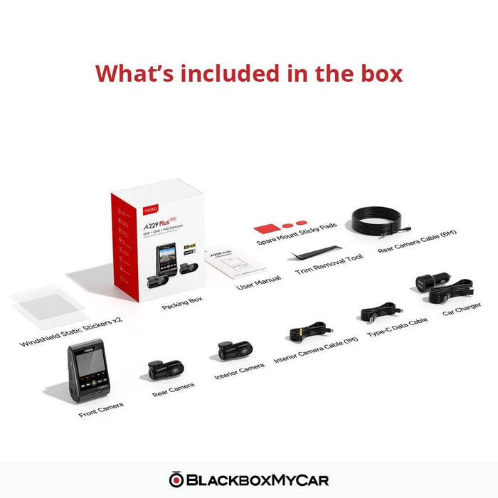 VIOFO A229 Plus 2K QHD 3-Channel Dash Cam | VIOFO | Dash Cams | BlackboxMyCar
