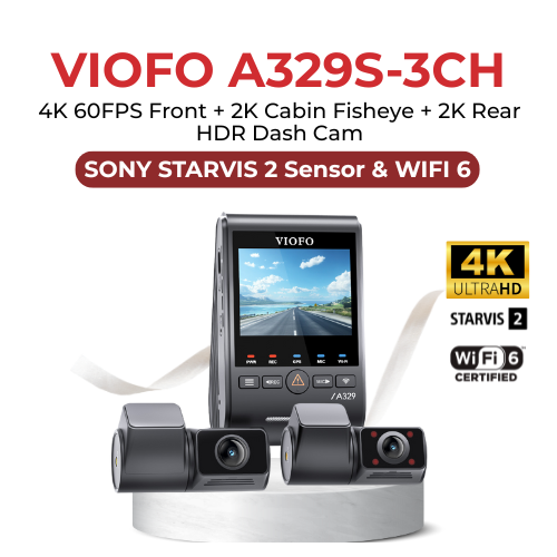 VIOFO A329S 4K+2K+2K 3-Channel 60FPS Wi-Fi 6 Dash Cam