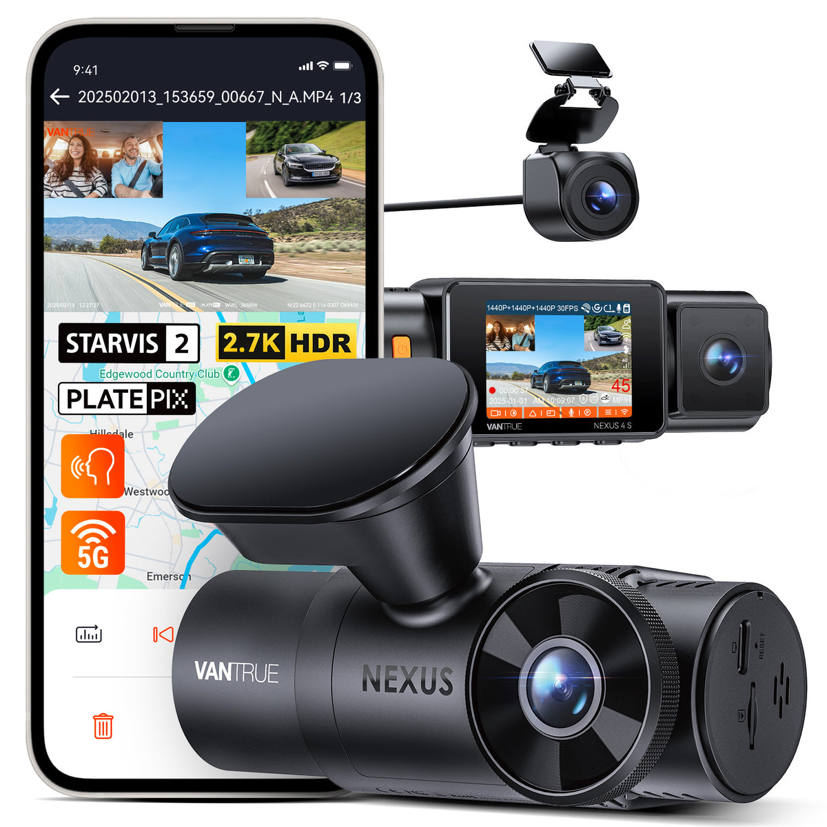 Vantrue N4S three-channel dash cam