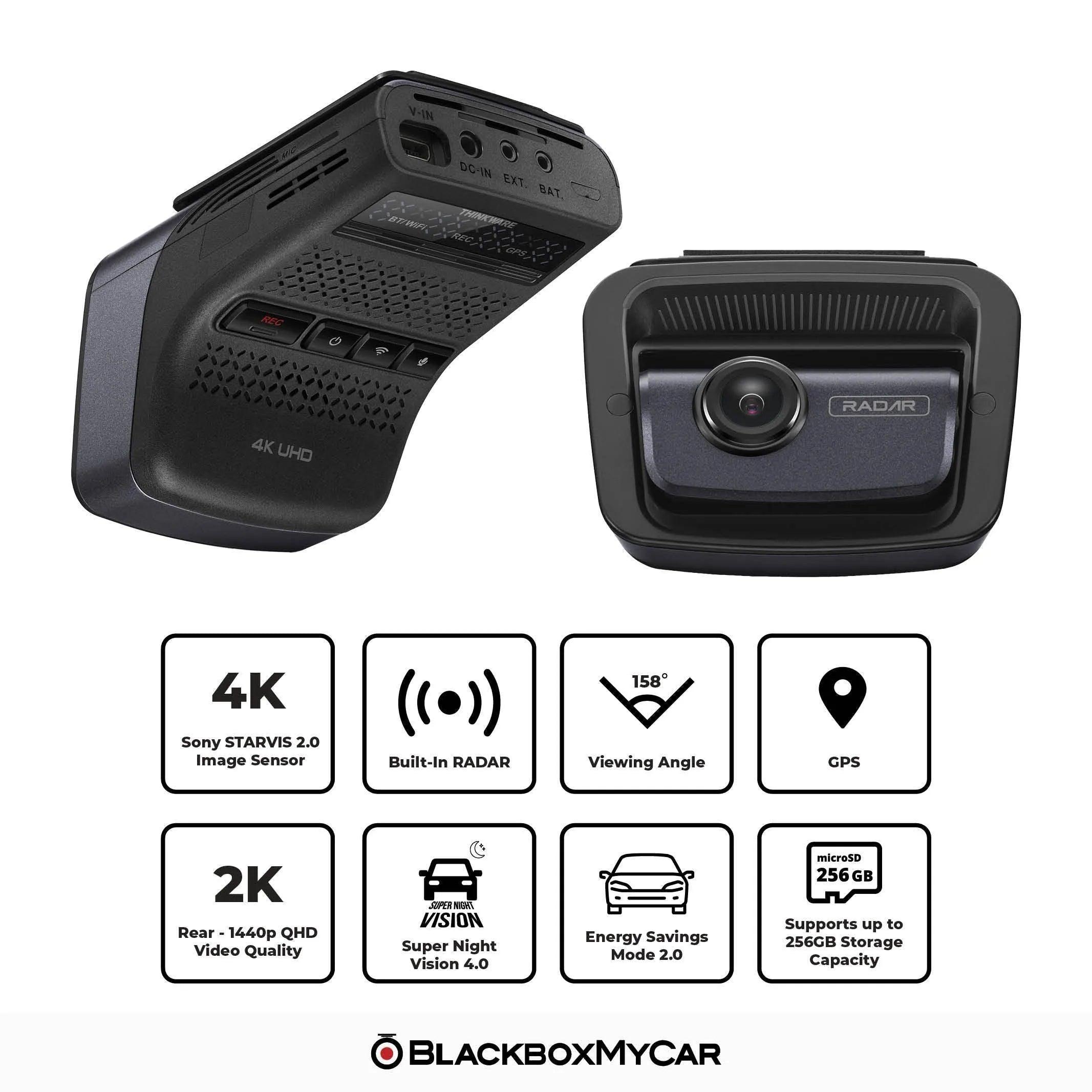 Thinkware U3000 4K UHD Front and Rear Cloud Dash Cam