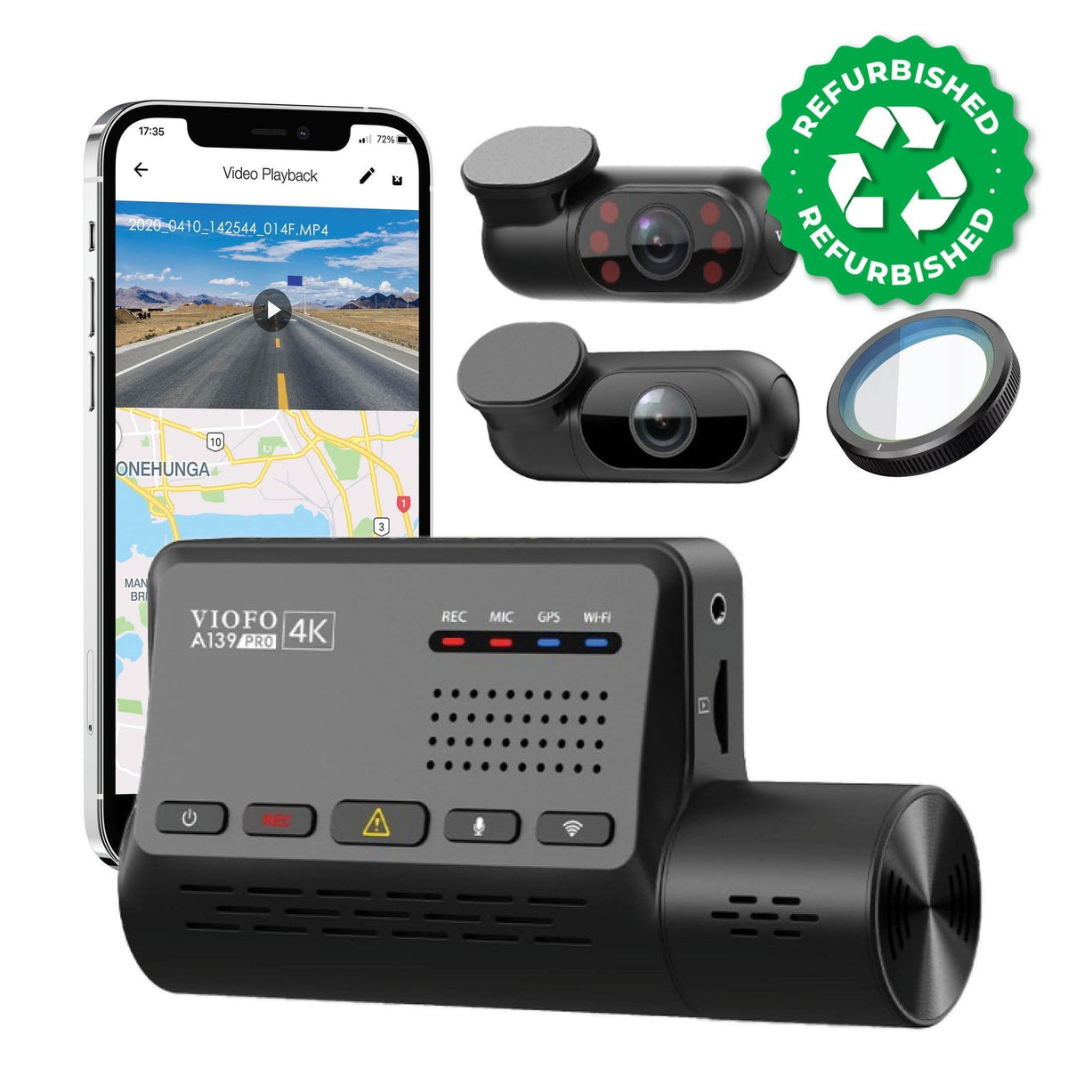 [REFURBISHED] VIOFO A139 Pro 4K 3-Channel Dash Cam with GPS | VIOFO | Dash Cams | BlackboxMyCar
