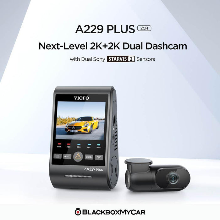 VIOFO A229 Plus 2K + 2K Dual STARVIS 2, HDR Vorne hinten Dashcam Auto,  Sprachsteurung & 5GHz Wi-Fi WLAN Autokamera, Ultrapräzises GPS, Super  Nachtsicht 2.0, 2,4” Großer LCD, Sprachausgabe, 512 GB Max