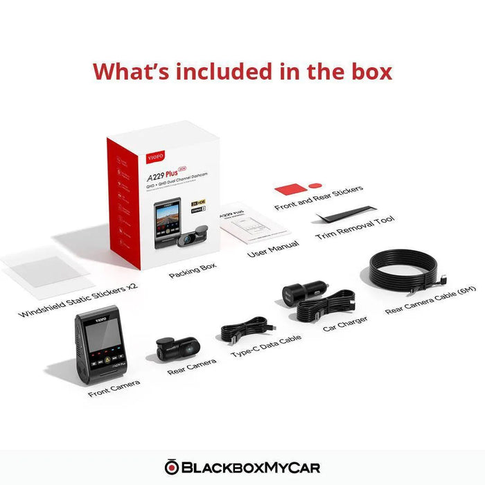 VIOFO A229 Plus Duo 2K QHD 2-Channel Dash Cam | VIOFO | Dash Cams | BlackboxMyCar