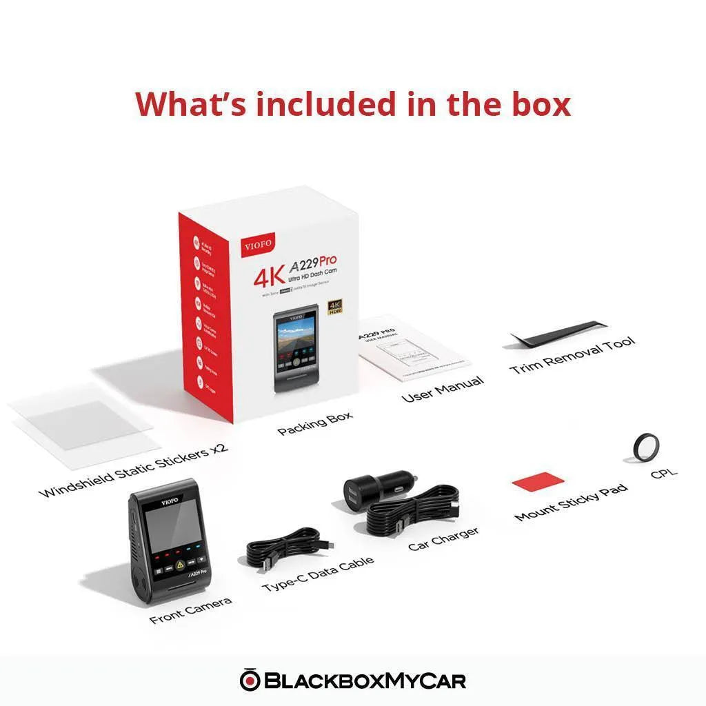 VIOFO A229 Pro 4K UHD 1-Channel Dash Cam | VIOFO | Dash Cams | BlackboxMyCar