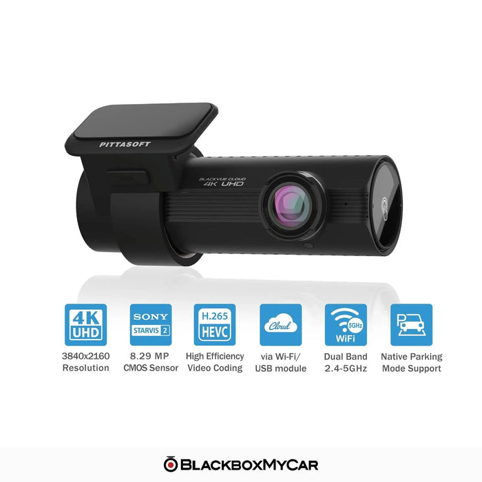 BlackVue DR970X-1CH Plus 4K UHD Cloud Dash Cam - Dash Cams - {{ collection.title }} - 1-Channel, 4K UHD @ 30 FPS, Adhesive Mount, App Compatible, Bluetooth, Cloud, Dash Cams, Desktop Viewer, G-Sensor, GPS, Hardwire Install, Loop Recording, Mobile App, Mobile App Viewer, Night Vision, Parking Mode, Security, South Korea, Super Capacitor, Wi-Fi - BlackboxMyCar