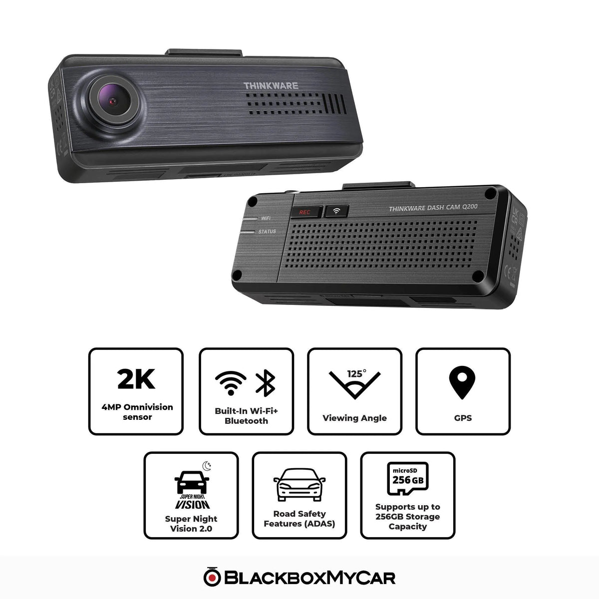Thinkware Q200 1-Channel 2K QHD Dash Cam | Thinkware | Dash Cams | BlackboxMyCar