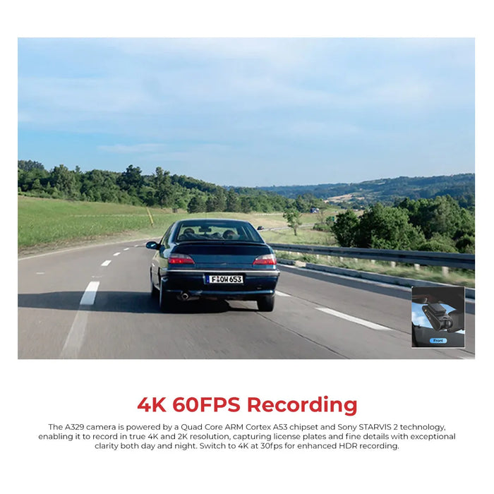 VIOFO A329 4K UHD 1-Channel 60FPS Wi-Fi 6 Dash Cam