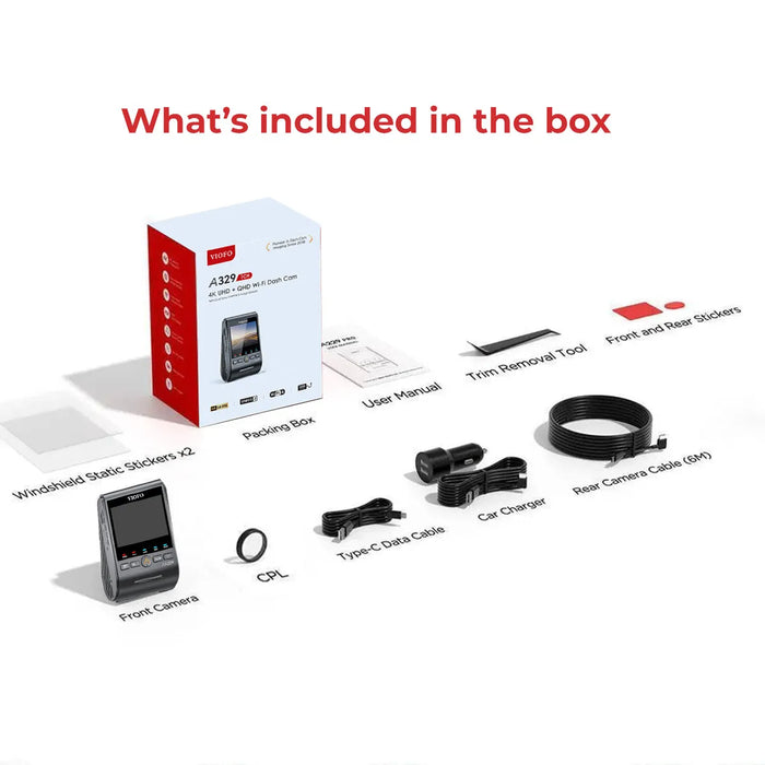 VIOFO A329 4K UHD 1-Channel 60FPS Wi-Fi 6 Dash Cam