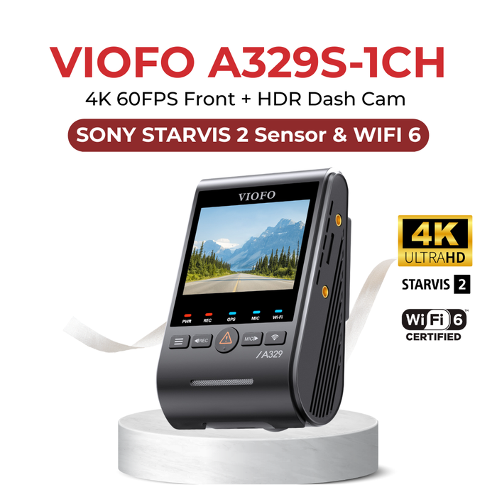 VIOFO A329S 4K UHD 1-Channel 60FPS Wi-Fi 6 Dash Cam