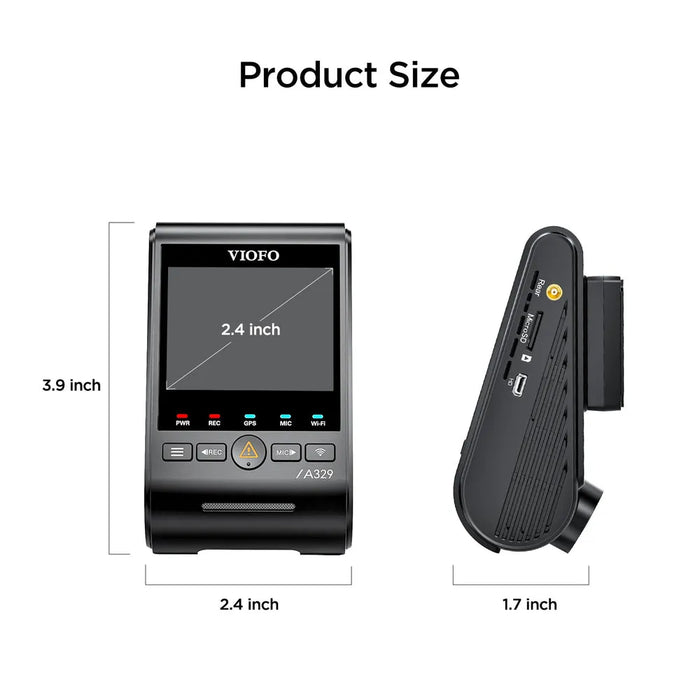 VIOFO A329 4K UHD 1-Channel 60FPS Wi-Fi 6 Dash Cam