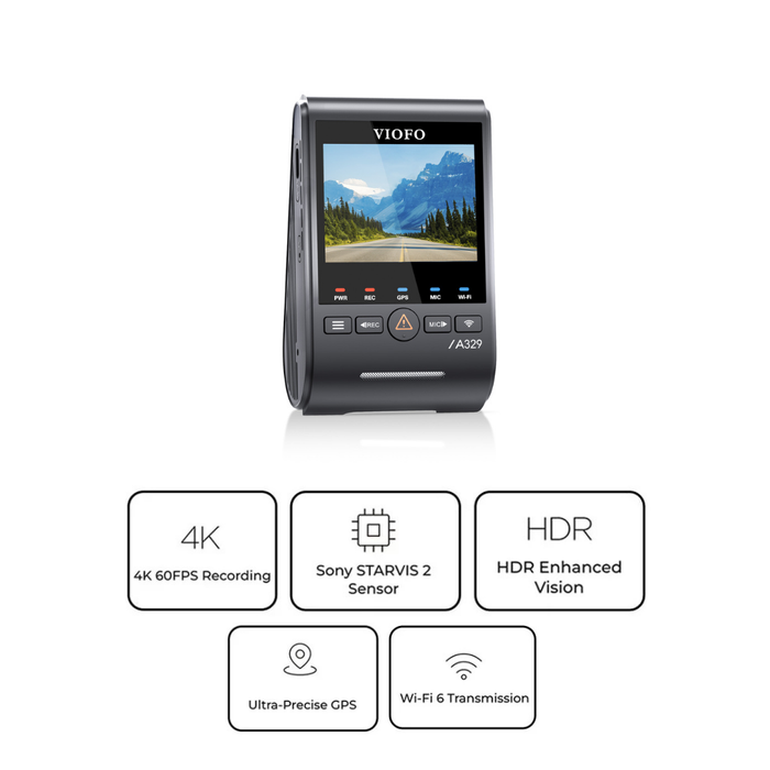VIOFO A329S 4K UHD 1-Channel 60FPS Wi-Fi 6 Dash Cam