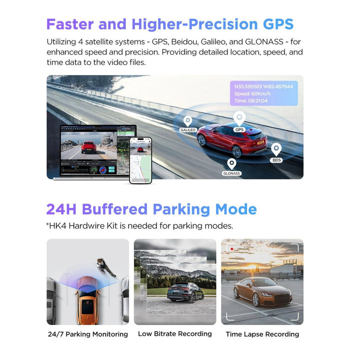 VIOFO A229 Pro 2-Channel 4K HDR Sony STARVIS 2 Front and Rear Dash Cam