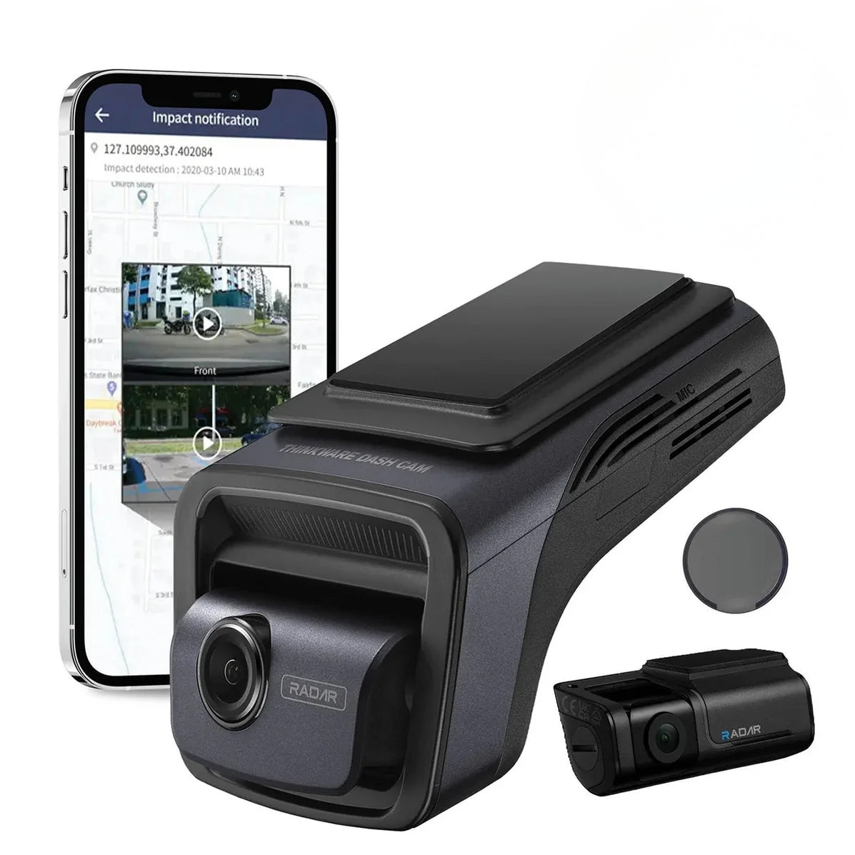 Thinkware Dash Cam U3000 4K UHD ドラレコ Thinkware U3000 4K UHD Front & Rear Cloud Dash Cam for Safe Driving