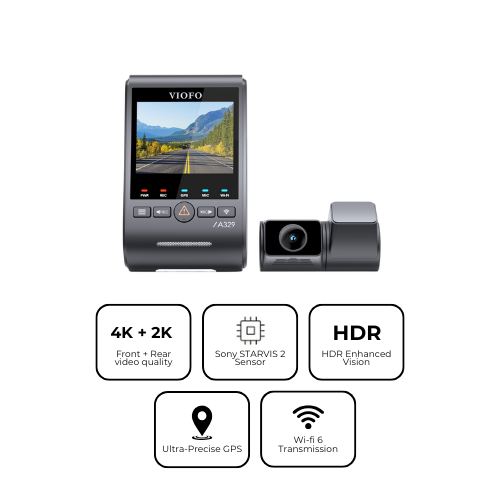 VIOFO A329S 4K+2K 2-Channel 60FPS Wi-Fi 6 Dash Cam