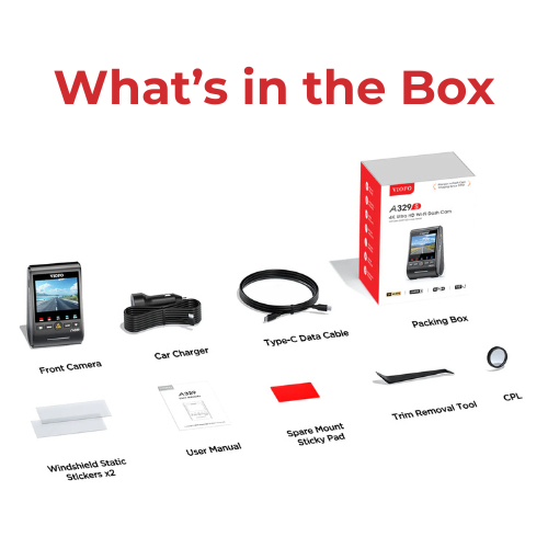 VIOFO A329S 4K UHD 1-Channel 60FPS Wi-Fi 6 Dash Cam