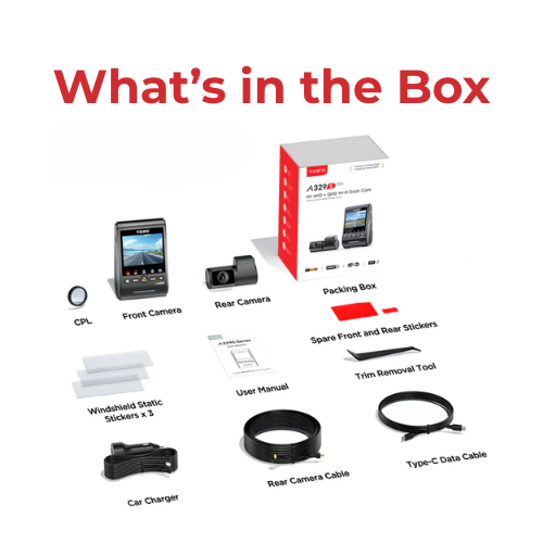 VIOFO A329S 4K+2K 2-Channel 60FPS Wi-Fi 6 Dash Cam