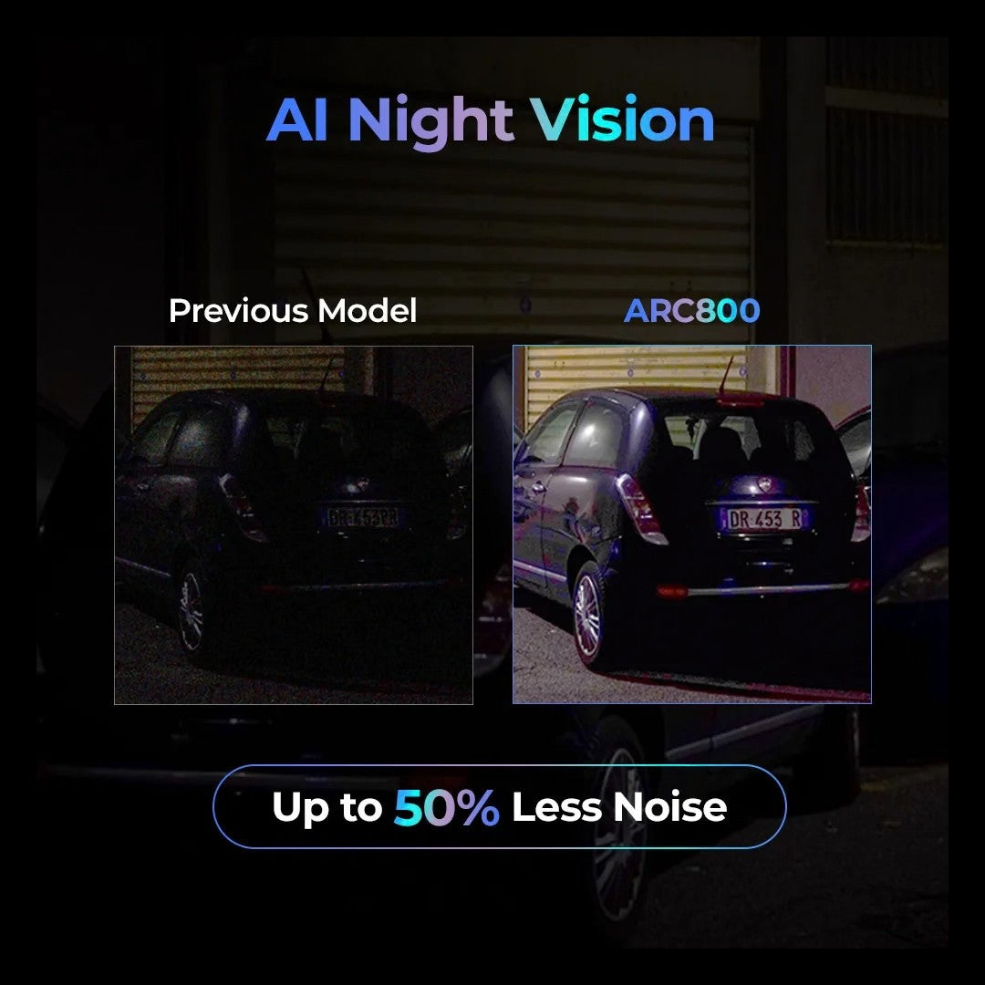 Thinkware ARC 800 AI Night Vision comparison in low light