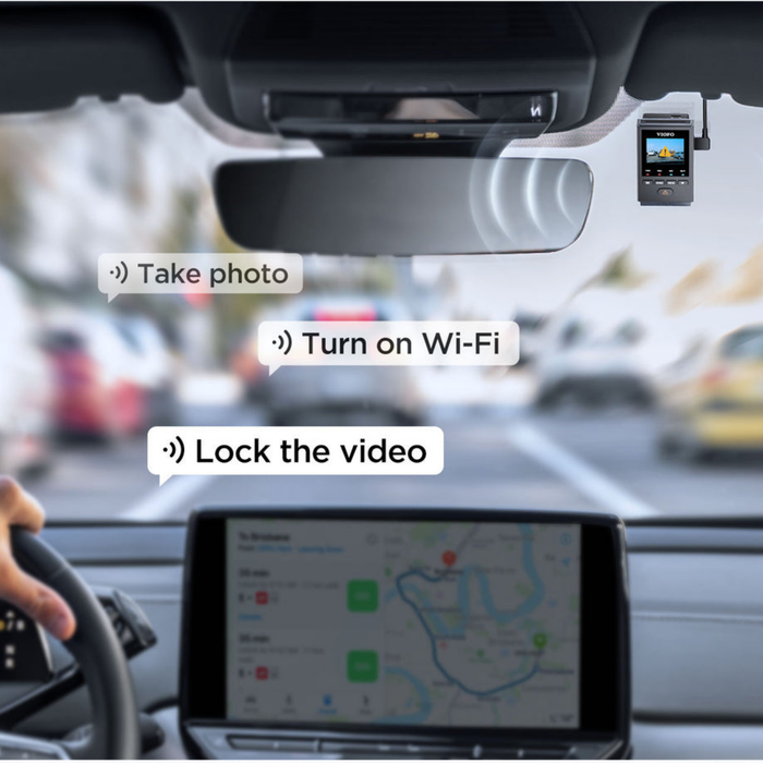 VIOFO A119M Pro installed behind the rear-view mirror