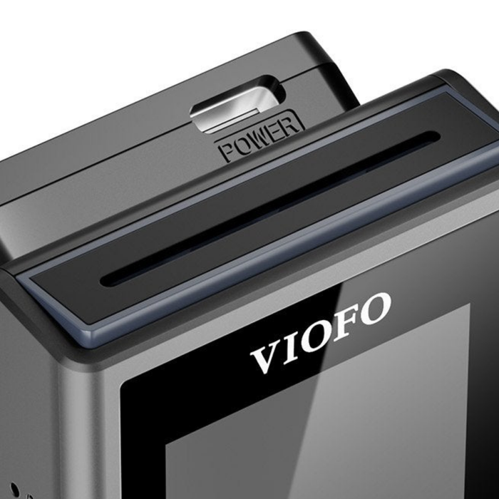 Close-up of the A119M Pro GPS mount USB-C power socket labelled POWER