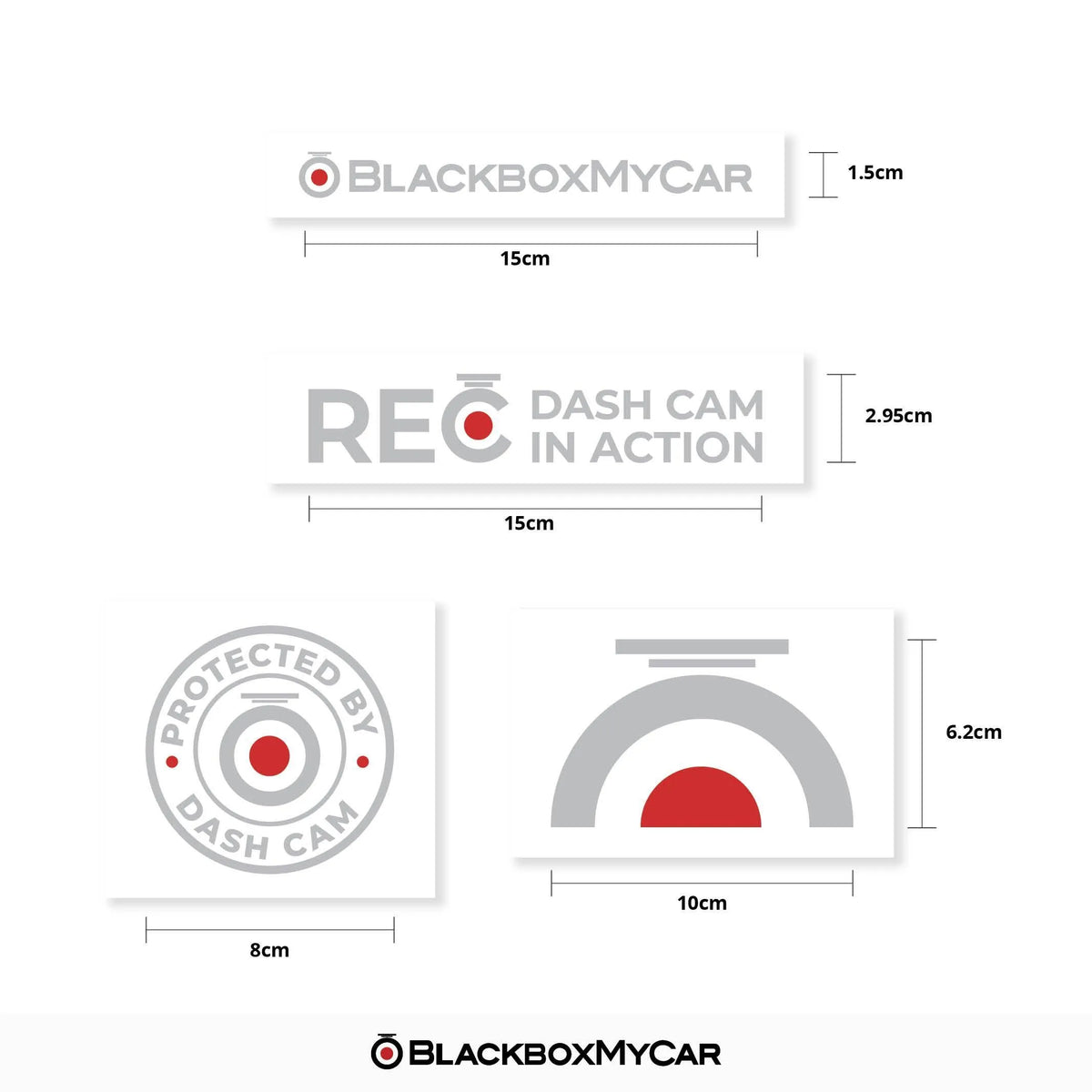 BlackboxMyCar Assorted Decals (2-Pack) | BlackboxMyCar | Dash Cam Accessories | BlackboxMyCar