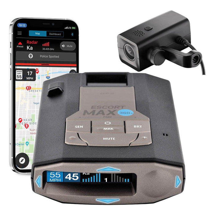Escort Max 360C Radar Detector + M1 Full HD Dash Cam Bundle - Radar Detectors - {{ collection.title }} - 1-Channel, 360° Detection, App Compatible, Auto-Update, Bluetooth, Camera Alerts, Dash Cam Bundles, Digital Signal Processing, GPS, IVT Filter, Laser Detection, Radar Detectors, sale, Suction Mount, Voice Alerts, Wi-Fi - BlackboxMyCar