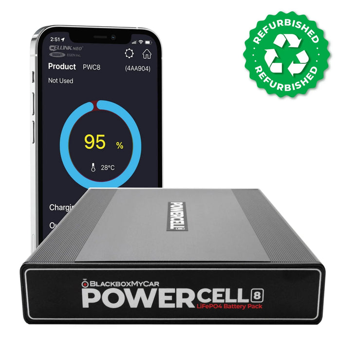 [REFURBISHED] BlackboxMyCar PowerCell 8 Dash Cam Battery Pack - Dash Cam Accessories - {{ collection.title }} - 12V Plug-and-Play, App Compatible, Battery, Bluetooth, Dash Cam Accessories, Hardwire Install, LiFePO4, Mobile App, Parking Mode, sale, South Korea - BlackboxMyCar