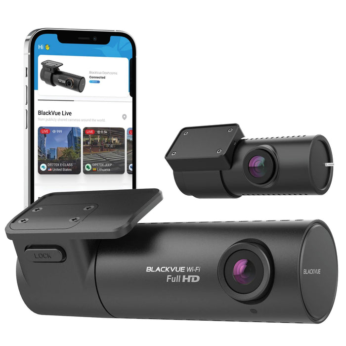 [REFURBISHED] BlackVue DR590X-2CH Full HD Dash Cam - Dash Cams - {{ collection.title }} - 1080p Full HD @ 30 FPS, 12V Plug-and-Play, 2-Channel, 256GB, Adhesive Mount, App Compatible, Bluetooth, Dash Cams, Desktop Viewer, G-Sensor, GPS, Hardwire Install, Loop Recording, Mobile App, Mobile App Viewer, Night Vision, Parking Mode, Rear Camera, sale, Security, South Korea, Super Capacitor, Voice Alerts, Wi-Fi - BlackboxMyCar