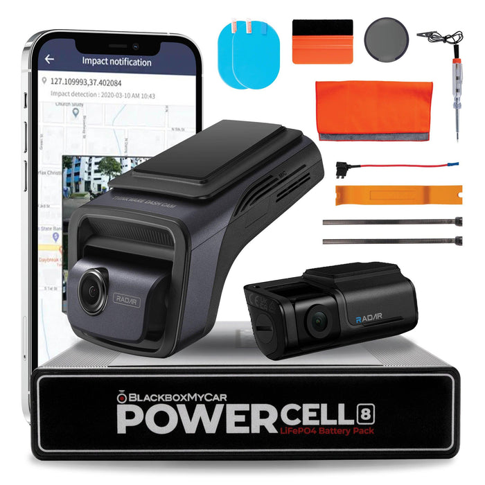 [Signature Bundle] Thinkware U3000 Dual Channel + BlackboxMyCar PowerCell 8 Battery Pack + Bonus 2-Year Warranty - Dash Cam Bundles - {{ collection.title }} - 12V Plug-and-Play, 2-Channel, 4K UHD @ 30 FPS, ADAS, Adhesive Mount, App Compatible, Battery, Bluetooth, Cloud, Dash Cam Bundles, G-Sensor, GPS, Hardwire Install, LiFePO4, Loop Recording, Mobile App Viewer, Night Vision, Parking Mode, sale, South Korea, Super Capacitor, Wi-Fi - BlackboxMyCar
