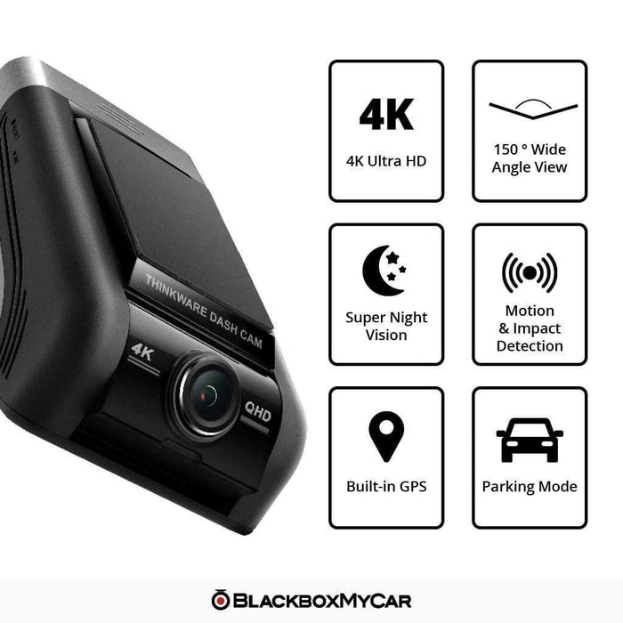 Thinkware U1000 4K UHD Single-Channel Dash Cam - Dash Cams - {{ collection.title }} - 1-Channel, 128GB, 12V Plug-and-Play, 4K UHD @ 30 FPS, ADAS, Adhesive Mount, App Compatible, Cloud, Dash Cams, Desktop Viewer, G-Sensor, GPS, Hardwire Install, Loop Recording, Mobile App, Mobile App Viewer, Night Vision, OBD Plug-and-Play, Parking Mode, Security, South Korea, Super Capacitor, Wi-Fi - BlackboxMyCar