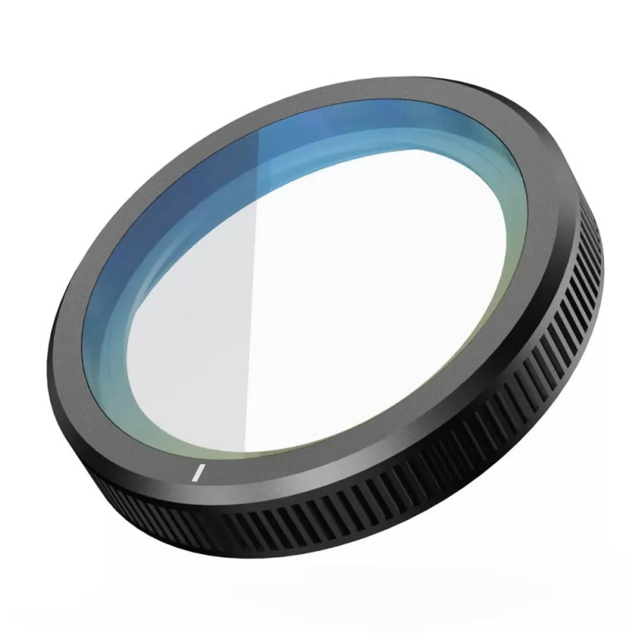 VIOFO CPL-200 circular filter at an angle, with a ridged rim and a white alignment mark.