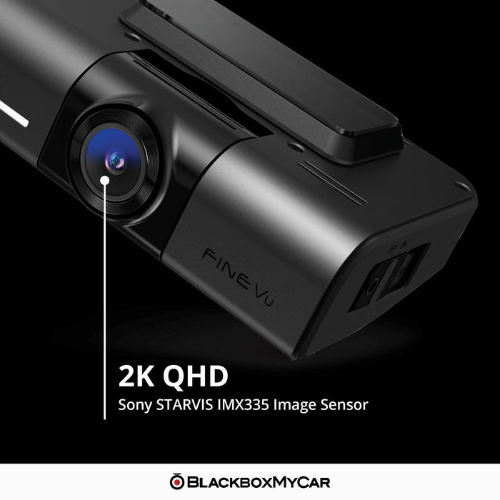 FineVu GX1000 2K QHD Dual-Channel Dash Cam - Dash Cams - FineVu GX1000 2K QHD Dual-Channel Dash Cam - 128GB, 2-Channel, 2K QHD @ 30 FPS, ADAS, Adhesive Mount, App Compatible, Camera Alerts, Desktop Viewer, G-Sensor, GPS, Hardwire Install, Loop Recording, Mobile App, Mobile App Viewer, Night Vision, Parking Mode, sale, Security, South Korea, Super Capacitor, Voice Alerts, Wi-Fi - BlackboxMyCar