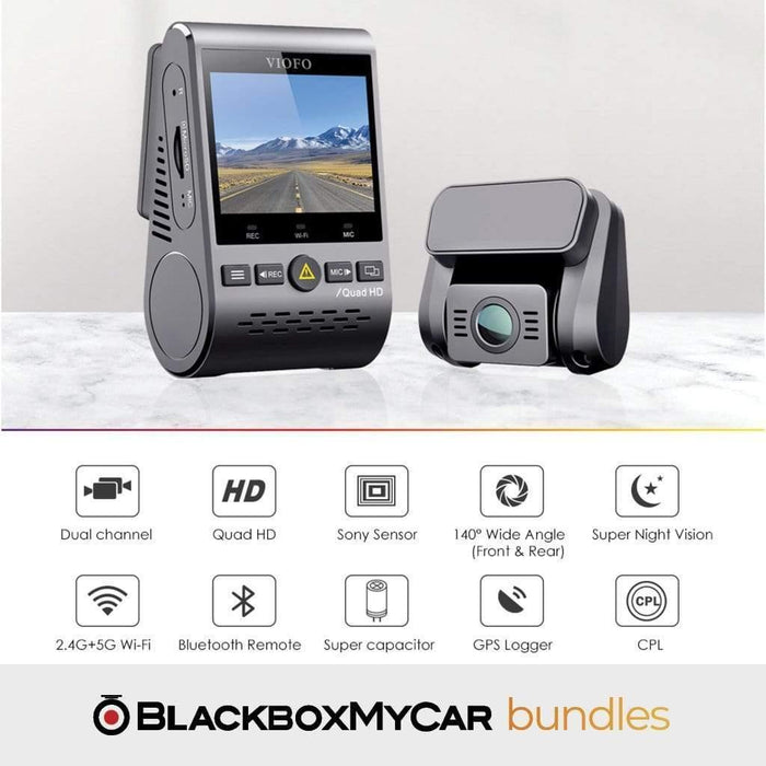 [Signature Bundle] VIOFO A129 Plus Duo + BlackboxMyCar PowerCell 8 + Bonus 2-Year Warranty - Dash Cam Bundles - {{ collection.title }} - 12V Plug-and-Play, 2-Channel, 2K QHD @ 30 FPS, 2K QHD @ 60 FPS, Adhesive mount, App Compatible, Battery, Bluetooth, China, Dash Cam Bundles, Display Screen, G-Sensor, GPS, Hardwire Install, LiFePO4, Loop Recording, Mobile App, Mobile App Viewer, Night Vision, Parking Mode, sale, Super Capacitor, Wi-Fi - BlackboxMyCar