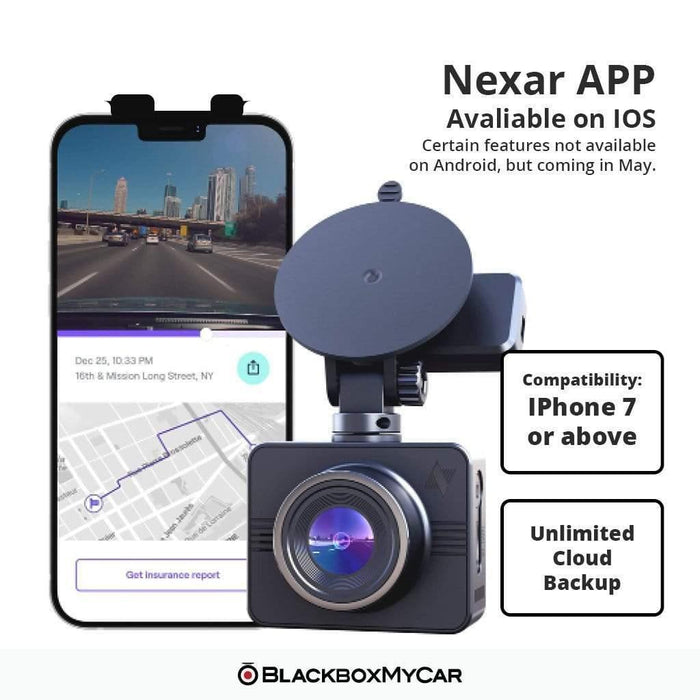 Nexar Beam GPS Dash Cam | HD Front Dash Cam | 2022 Model | 32 GB SD Card  Included | Unlimited Cloud Storage | Parking Mode | WiFi