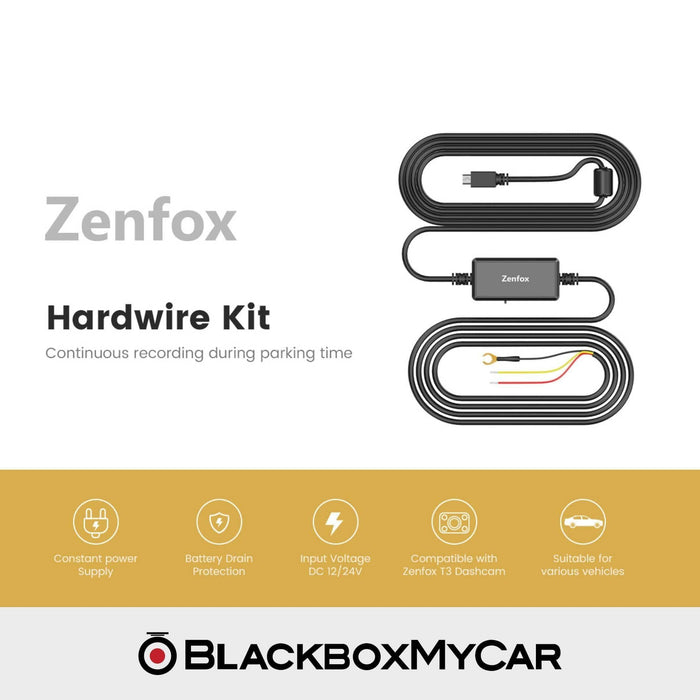 Zenfox T3 Mini-USB Hardwire Kit - Dash Cam Accessories - {{ collection.title }} - Cable, Dash Cam Accessories, Hardwire Install, sale - BlackboxMyCar
